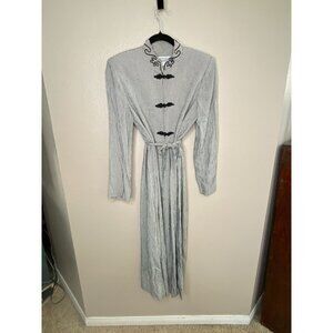 Jessica Howard Womens Vintage Houndstooth Maxi Dress 6 Mandarin Collar Tie Waist